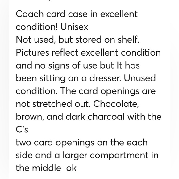 COACH 🤎🖤 card case unisex like new condition - Picture 11 of 11